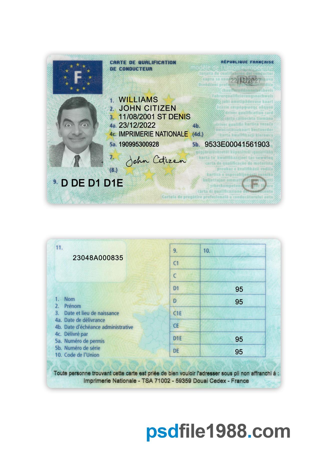 France Driving License 2022-Present